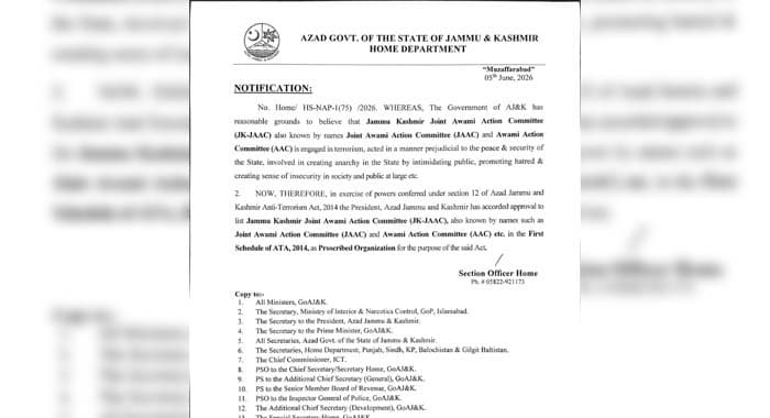 Action Committee, AJK Government, Jammu Kashmir Joint Awami Action Committee (JAAC), Anti-Terrorism Law, AJK Anti-Terrorism Act 2014