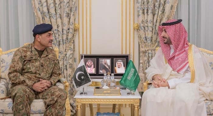 Saudi, Chief of Army Staff and Chief of Defence Forces Field Marshal Syed Asim Munir, Saudi Defense Minister Prince Khalid bin Salman, Makkah Defense Cooperation Pact, Pakistan and Saudi Arabia