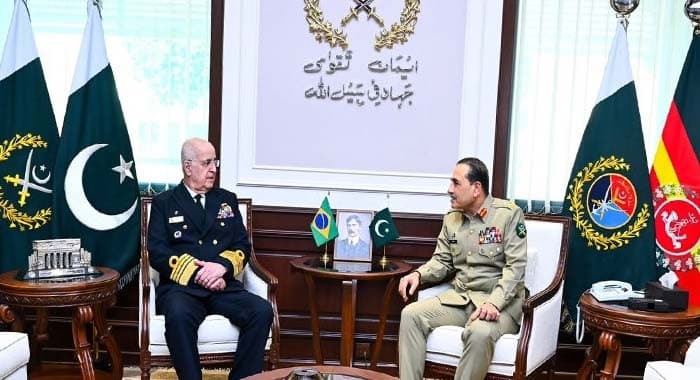 Brazil, Pak-Brazilian Military Ties and Defense Cooperation, Field Marshal Syed Asim Munir, Chief of Army Staff and Chief of Defence Forces, Admiral Renato Rodrigues de Aguiar Freire